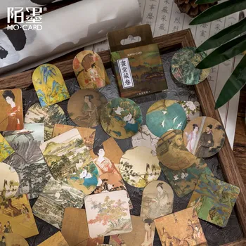 45 бр. етикети на китайската традиционна тема реколта стикери от самозалепваща хартия гама от декор плик чанта печат за scrapbooking направи си сам