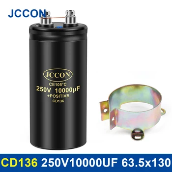 JCCON Болт Електролитни Кондензатори 250V10000UF 63,5x130 мм CD136 Има Кондензатори CE105 ℃ Оригинални и е Абсолютно Нов С група от 2000 часа