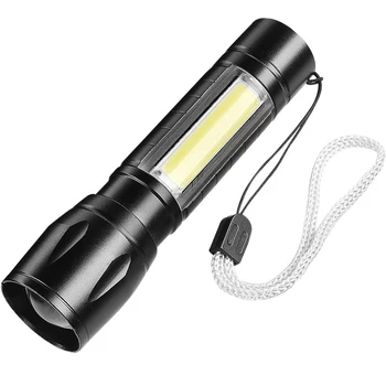 Led мини-фенерче, USB-акумулаторна джобни фенерчета, малка дръжка със задно осветяване с висока яркост за нощуване на открито, водоустойчив