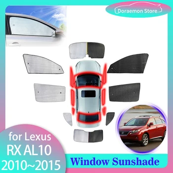 Пълно Покритие на Слънчеви Очила за LEXUS RX350 450 h AL10 2010 ~ 2015 Защита От Слънцето Шторка На Предното Стъкло Козирка на Задното стъкло Мат Аксесоари за Автомобили