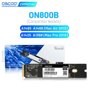 OSCOO Твърд диск SSD диск 1 TB 128 GB, 256 GB, 512 GB за Macbook 2012Air A1465 A1466 2012Pro A1398 A1425 Apple Macbook SSD 3D TLC, SATA3