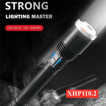 XHP110.2 Фенерче Преносим фенер USB акумулаторна батерия led ловен ръчно фенерче с батерия, тактически силна светлина, водоустойчив
