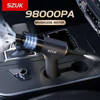 SZUK 98000PA авто прахосмукачка, мини-метач, силно засмукване, мощен ръчен за автомобила, преносима безжична география