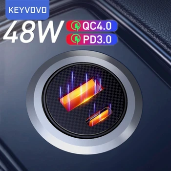 Зарядно Устройство за Бързо Зареждане на PD QC3.0 C USB Зарядно за Кола за телефон Type C Адаптер За Кола за iPhone 14 13 12 11 Samsung, Huawei, Xiaomi