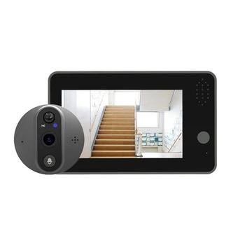 Sasha 1080P Smart Wifi Звънец Шпионка Камера Гледане на Пластмаса + Метал Sasha Интелигентен Звънец 4.3 In FHD Видео Звънец