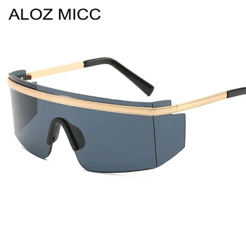 Aloz micc Модерни дамски слънчеви очила, слънчеви очила, мъжки маркови големи слънчеви очила без рамки, с плосък покрив, женски нюанси UV400, мъжки C15