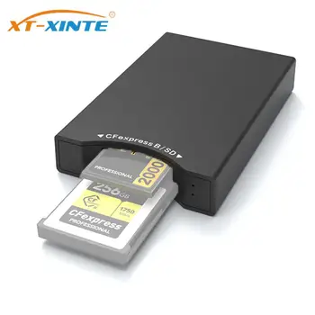 XT-XINTE 2в1 четец на карти CFexpress Type B/SD USB3.2 Gen2 10 Gbit/с четец на карти с памет TypeC Адаптер за карта с Памет протокол NVME PCIe