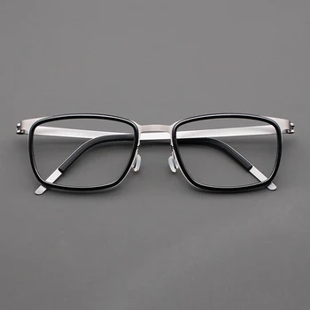 Датската Марка Свръхлеки Правоъгълни Очила в Рамки за Мъже, Титанов Оптични Очила за Късогледство, Женски Корейски Безвинтовые Очила 9711