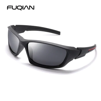 FUQIAN Реколта поляризирани слънчеви очила, мъжки модни спортни слънчеви очила, дамски очила за шофиране, улични очила, очила с UV400