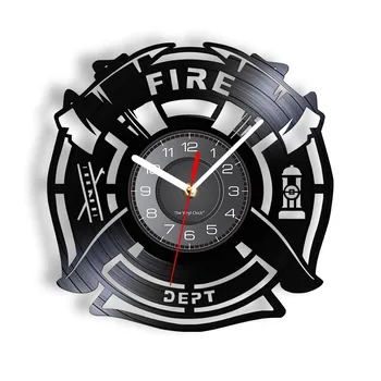 Пожарникари и спасители, украса знак за предотвратяване на пожари, стенни часовници, vinyl плоча на пожарникар, стенни часовници, човек, пещера, пожарникари, декоративни часовници, часовници