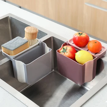 Кошница за кухненски отпадъци Подвесная кошница за източване на плодове и зеленчуци в мивката, кухненски инструменти, гъба, рафтове за съхранение, органайзер