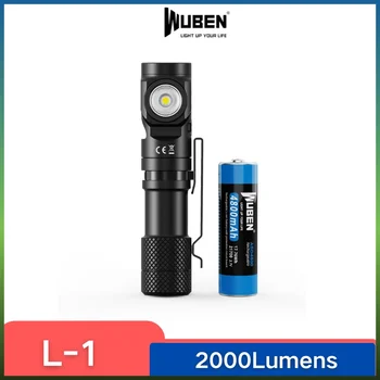 WUBEN L1 L1 С два източника на светлина от Фенерче предварителната продажба на 2000 лумена, Акумулаторна батерия С блок захранване Включва батерия 4800 mah
