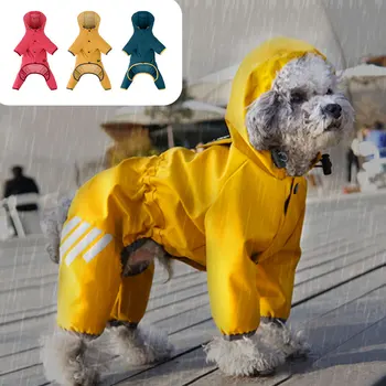 Светоотражающая дрехи за кучета, дъждобран, водоустойчив дъждобран за малки до средни кучета, пончо, дрехи с качулка за домашни любимци, градинска дъждобран за кучета 