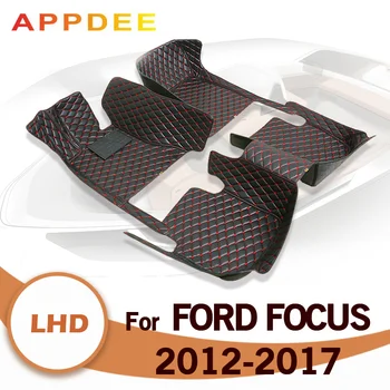 Автомобилни стелки за Ford Focus 2012 2013 2014 2015 2016 2017, обичай автоматично накладки за краката, автомобилни килими, аксесоари за интериора