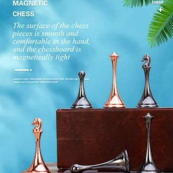 Висококачествен метален материал, комплект магнитни шах, са на разположение четири цвята, сгъваема шахматната дъска, играчки за деца и възрастни