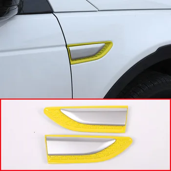 2 бр. за спортен автомобил Land Rover Discovery Жълто ABS Сребриста каишка отдушник Изходна капак Завърши Сменяеми аксесоари