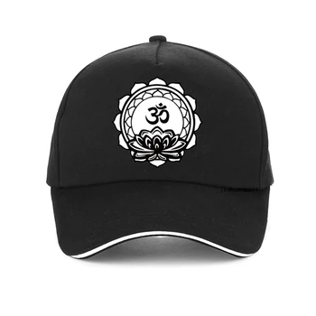 Дамски шапка с цвете лотос за Ом йога, религиозната медитация с преговарящите на Буда, духовна индийски бейзболна шапка, будистка шапка за медитация с lotus