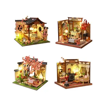 Дървена мини куклена къща, комплекти 