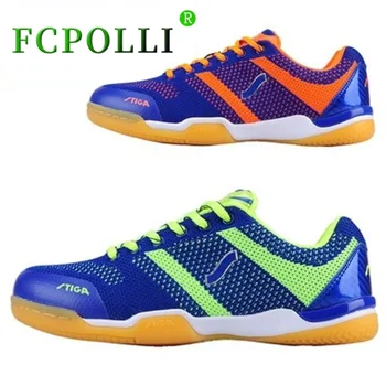2023 нови обувки за бадминтон на двойки, дишащи обувки за тенис, мъжки дамски оранжево-зелена спортни обувки за помещения, в размер на двойки 36-45