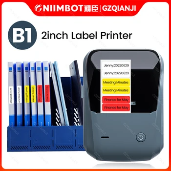 Нов ръчно малък преносим принтер за етикети Niimbot B1 с Bluetooth без мастило, самозалепващи labeller машина, кабелен принтер за етикети