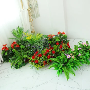 Индивидуални изкуствени цветя в комплекта, изкуствени растения, сватбена украса за масите, арка, празнична церемония, саксии, декори