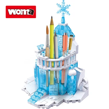 WOMA Ice Snow Park Държач за писалка, cartoony блок, държач за детска училищната писалки, комплект малки частици 