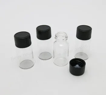 50 x 10cc на Едро Празни стъклени бутилки с прозрачна капачка обем 10 мл флакони с пластмасов капак на винт 22 мм