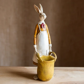 Креативен пасторальный заек, украса за дома, украса за работния плот, Великденският заек, занаяти