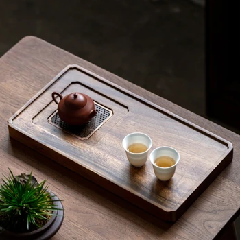 Ретро титуляр за чай Су Window - Платформа за накисване на изсушени орех с двойно предназначение, здрав и сливаемый тава за съхранение, дренаж за съхранение на вода