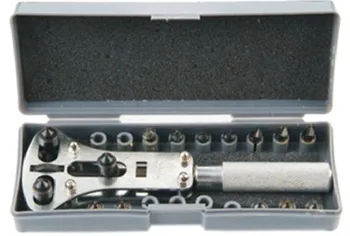 Инструменти за часа на Отваряне на корпуса часа с три шипа гаечен ключ, регулируем винт на Задната част на кутията комплект